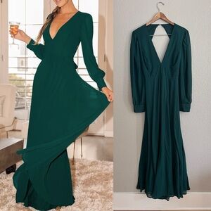 slim fit dress slacks Draped Crisscross Backless Maxi Dress main image 1